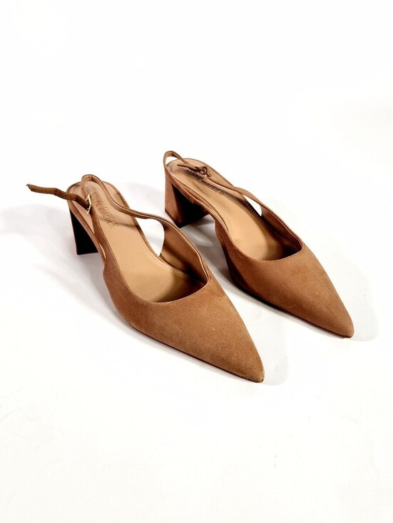 Steve Madden Shoes - Steve Madden Women's Brown Suede Slingback Block Heel Pumps